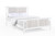 White and Gray Reversible Inlaid Panels Solid Wood Full Bed Frame