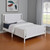White and Gray Reversible Inlaid Panels Solid Wood Full Bed Frame