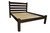 Brown Solid Wood Queen Bed Frame Modern Style