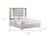 Beige White And Chrome Wood Upholstered Lighted King Bed Frame