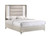 Beige White And Chrome Wood Upholstered Lighted King Bed Frame