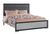 Gray Ribbed Texture Wood And Upholstery King Bed Frame
