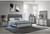 Gray Ribbed Texture Wood And Upholstery King Bed Frame