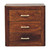 18" Brown Solid Wood Three Drawer Nightstand