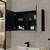 32" Black Wood Floating Bathroom Vanity And Medicine Cabinet With Mirror