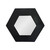 19" Black Hexagon Wood Framed Accent Mirror