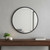 27" Black Aluminum Round Framed Accent Mirror
