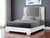 White and Gray Faux Marble And Upholstery Lighted Queen Bed Frame