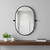 32" Black Aluminum Oval Adjustable Tilting Framed Accent Mirror