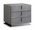 22" Gray Solid and Manufactured Wood Three Drawer Nightstand