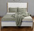 Natural and White Solid Wood And Upholstery Full Bed Frame