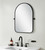 32" Black Iron Arch Tilting Framed Bathroom Vanity Mirror