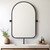 32" Black Iron Arch Tilting Framed Bathroom Vanity Mirror