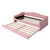 Pink Tufted Boucle Twin Day Bed With LED Lighting And Trundle And USB