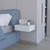16" White Wood One Drawer Floating Nightstand