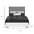 White and Gray Wood And Upholstery Lighted Queen Bed Frame