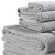 Set of Six Light Gray Cotton Quick Dry Terry Cloth Towels