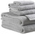 Set of Six Light Gray Cotton Quick Dry Terry Cloth Towels