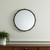 25" Black Metal Beaded Round Framed Accent Mirror
