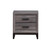 25" Gray Wood Two Drawer Nightstand
