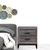 25" Gray Wood Two Drawer Nightstand