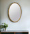 35" Brown Oval Solid Wood Framed Accent Mirror