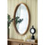 35" Brown Oval Solid Wood Framed Accent Mirror