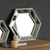 18" Silver Hexagon Glass Framed Accent Mirror