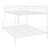 White Full XL Over Queen Contemporary Metal Bunk Bed