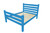 Caribbean Blue Solid Wood Queen Bed Frame Decor