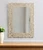 47" Antiqued White Solid Wood Carved Scrollwork Accent Mirror