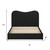 Black Ribbed Texture Velvet Upholstered Queen Bed Frame