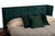 Green Wood And Tufted Velvet King Bed Frame