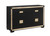 62" Black And Gold Faux Crystal Bling Wood Six Drawer Double Dresser
