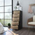 42" Black And Light Oak Manufactured Wood Five Drawer Chest