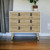 32" White and Natural Three Drawer Dresser