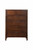 36" Brown Solid Wood Six Drawer Chest