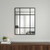 39" Black Iron Window Pane Geometric Framed Accent Mirror