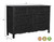 57" Black Solid Wood Seven Drawer Dresser