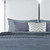 Gray and White Wood And Upholstery Lighted King Bed Frame