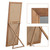65" Brown Solid Wood Framed Full Length Mirror With Stand