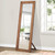 65" Brown Solid Wood Framed Full Length Mirror With Stand