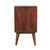 24" Chestnut Solid Wood Square Carved Geometric Two Drawer Nightstand