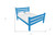 Caribbean Blue Solid Wood Twin Bed Frame Decor