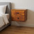 12" Chestnut Solid Wood Two Drawer Floating Nightstand