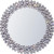 26" Silver Round Faux Crystal Bling Framed Accent Mirror