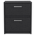 19" Black Wood Two Drawer Nightstand Decor