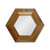 19" Natural Hexagon Solid Wood Framed Accent Mirror