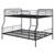 Black Full XL Over Queen Contemporary Metal Bunk Bed