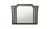 38" Gunmetal Lighted Abstract Wood Framed Mounted Dresser Mirror
